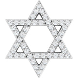 14K Gold Round Natural Diamond Star of David Necklace or Pendant - White Gold