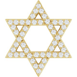 14K Gold Round Natural Diamond Star of David Necklace or Pendant - Yellow Gold