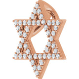 14K Gold Round Natural Diamond Star of David Necklace or Pendant - Rose Gold - view 2