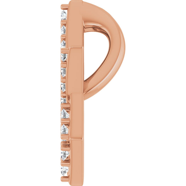 14K Gold Round Natural Diamond Star of David Necklace or Pendant - Rose Gold - view 3
