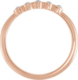 14K Gold Round Natural Rainbow Moonstone Rose-Cut Stackable Ring - Rose Gold - view 2