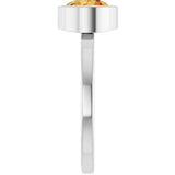 Platinum Round Natural Citrine Bezel-Set Solitaire Ring - view 4