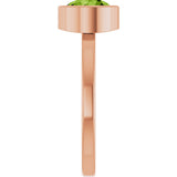 14K Gold Round Natural Peridot Bezel-Set Solitaire Ring - Rose Gold - view 4