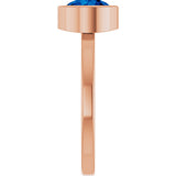 14K Gold Round Lab-Grown Blue Sapphire Bezel-Set Solitaire Ring - Rose Gold - view 4