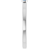 Platinum Round Natural Blue Sapphire Bezel-Set Solitaire Ring - view 4
