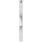 14K Gold Round Natural Emerald Bezel-Set Solitaire Ring - White Gold - view 4