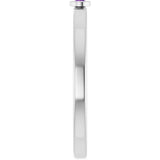 Platinum Round Natural Amethyst Bezel-Set Solitaire Ring - view 4