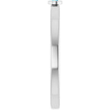 14K Gold Round Natural Aquamarine Bezel-Set Solitaire Ring - White Gold - view 4