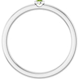 Platinum Round Natural Peridot Bezel-Set Solitaire Ring - view 2