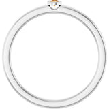14K Gold Round Natural Citrine Bezel-Set Solitaire Ring - White Gold - view 2