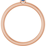 14K Gold Round Lab-Grown Blue Sapphire Bezel-Set Solitaire Ring - Rose Gold - view 2