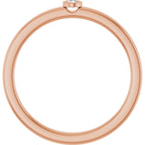 14K Gold Round Natural White Sapphire Bezel-Set Solitaire Ring - Rose Gold - view 2