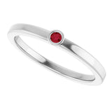 Platinum Round Natural Ruby Bezel-Set Solitaire Ring - view 5
