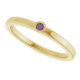 14K Gold Round Natural Alexandrite Bezel-Set Solitaire Ring - Yellow Gold - view 5