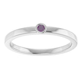 Platinum Round Natural Alexandrite Bezel-Set Solitaire Ring - view 3
