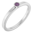 Platinum Round Lab-Grown Alexandrite Bezel-Set Solitaire Ring