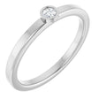 Platinum Round Natural White Sapphire Bezel-Set Solitaire Ring