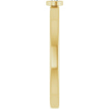 14K Gold Round Natural White Sapphire Bezel-Set Solitaire Ring - Yellow Gold - view 4