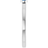 Platinum Round Natural Blue Sapphire Bezel-Set Solitaire Ring - view 4