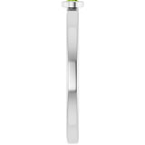 Platinum Round Natural Peridot Bezel-Set Solitaire Ring - view 4