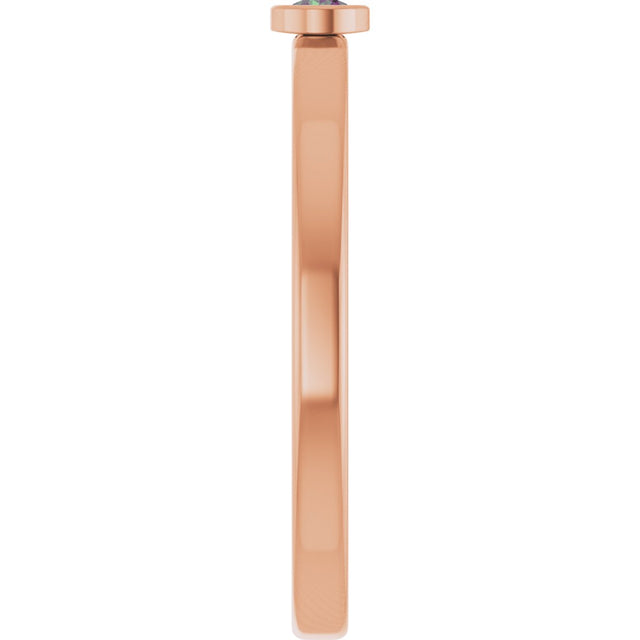 14K Gold Round Lab-Grown Alexandrite Bezel-Set Solitaire Ring - Rose Gold - view 4