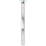14K Gold Round Natural Aquamarine Bezel-Set Solitaire Ring - White Gold - view 4