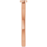 14K Gold Round Natural White Sapphire Bezel-Set Solitaire Ring - Rose Gold - view 4