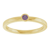 14K Gold Round Natural Alexandrite Bezel-Set Solitaire Ring - Yellow Gold - view 3