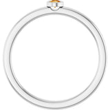 14K Gold Round Natural Citrine Bezel-Set Solitaire Ring - White Gold - view 2