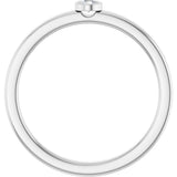 Platinum Round Natural White Sapphire Bezel-Set Solitaire Ring - view 2