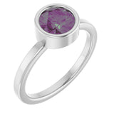 Platinum Round Lab-Grown Alexandrite Bezel-Set Solitaire Ring