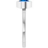 Platinum Round Natural Blue Sapphire Bezel-Set Solitaire Ring - view 4