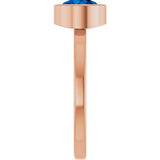 14K Gold Round Lab-Grown Blue Sapphire Bezel-Set Solitaire Ring - Rose Gold - view 4