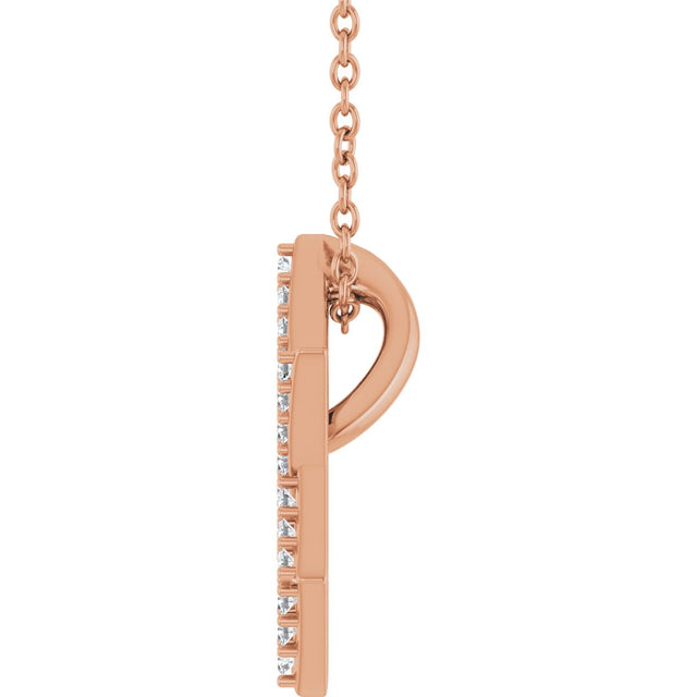 14K Gold Round Natural Diamond Star of David Necklace or Pendant - Rose Gold - view 3
