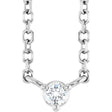 Platinum Round Natural Diamond Solitaire Necklace – 2-4mm Stones
