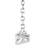 Platinum Round Natural Diamond Solitaire Necklace – 2-4mm Stones - view 3