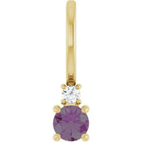 14K Gold Round Lab-Grown Alexandrite Accented Pendant - Yellow Gold