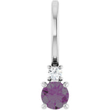 Platinum Round Natural Alexandrite Accented Pendant