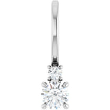 Platinum Round Natural White Sapphire Accented Pendant
