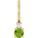 14K Gold Round Natural Peridot Accented Pendant - Yellow Gold