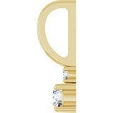 14K Gold Round Natural White Sapphire Accented Pendant - Yellow Gold - view 3