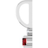 Platinum Round Natural Mozambique Garnet Accented Pendant - view 3