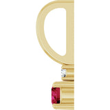 14K Gold Round Lab-Grown Ruby Accented Pendant – up to 0.015 CTW - Yellow Gold - view 3