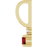 14K Gold Round Natural Mozambique Garnet Accented Pendant - Yellow Gold - view 3
