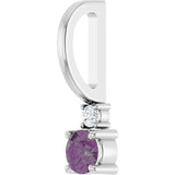 Platinum Round Lab-Grown Alexandrite Accented Pendant - view 2