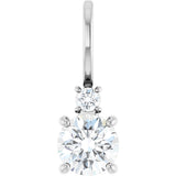 Platinum Round Natural White Sapphire Accented Pendant