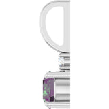 Platinum Round Lab-Grown Alexandrite Accented Pendant - view 3