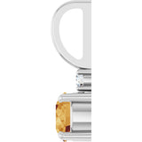 Platinum Round Natural Citrine Accented Pendant - view 3