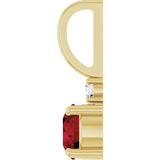 14K Gold Round Natural Mozambique Garnet Accented Pendant - Yellow Gold - view 3