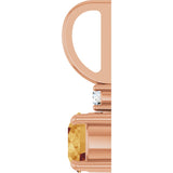 14K Gold Round Natural Citrine Accented Pendant - Rose Gold - view 3